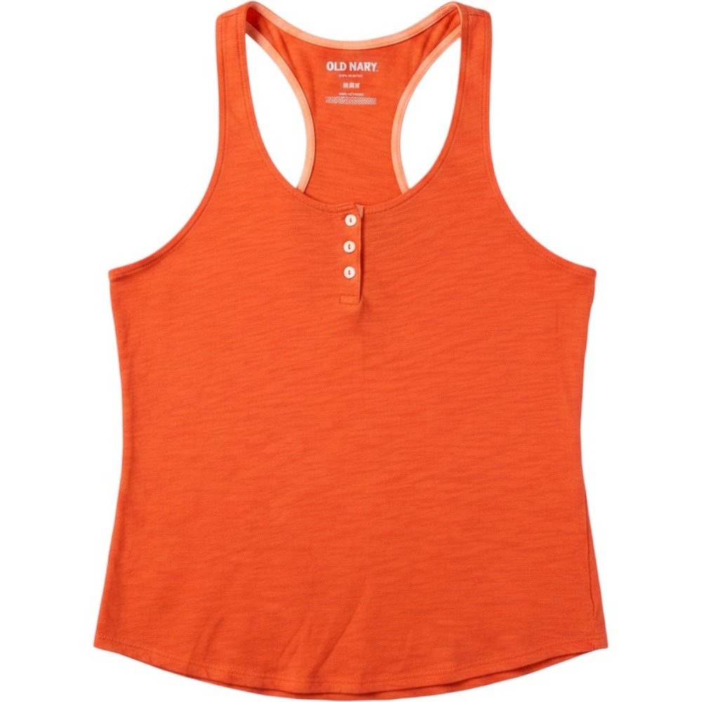 Old Navy Henley Racerback Tank Top Womens Medium‎ Slub Knit Layering Athleisure
